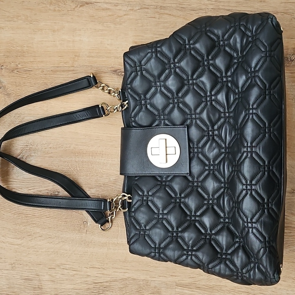 Kate Spade quilted Elana purse, 14 inches long at the base and 9 inches tall.
